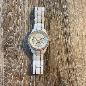 VINTAGE White Fossil Watch